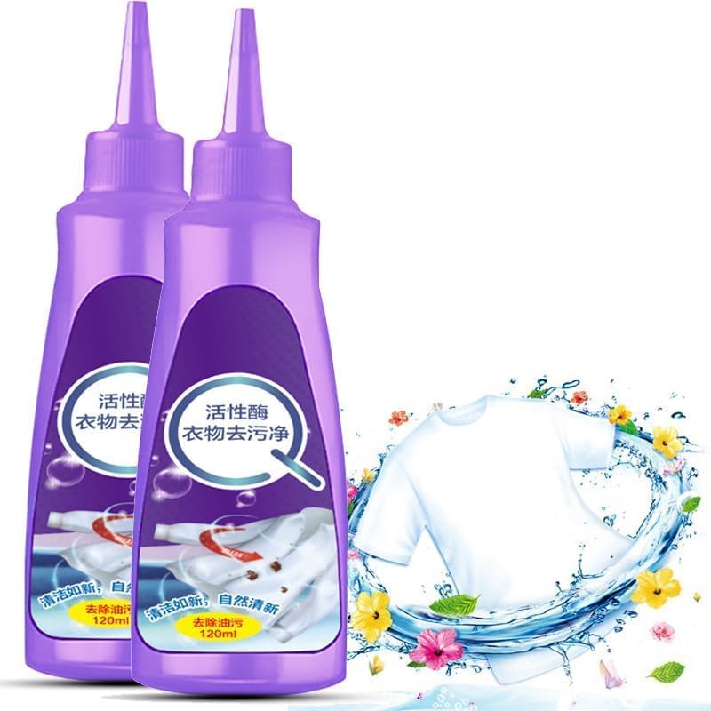 2 unidades de removedor de manchas de ropa activa con enzimas, protector de camisa blanca, limpiador de manchas obstinado para prendas de ropa,
