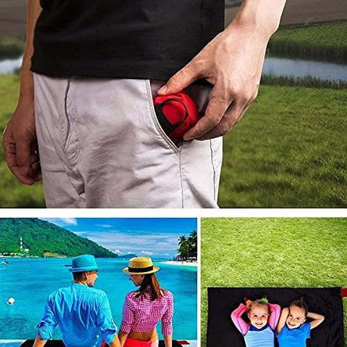 Voarge Mini Pocket Picnic Blanket (70 * 110 cm), Nylon Waterproof Beach Camping Travel Mat with Portable Bag for Outdoor Picnic, Camping, Traveling, Lightweight Waterproof Durable