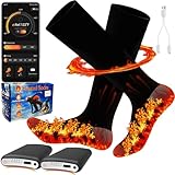 Heated Socks with App Control 5000mAh*2 Rechargeable Electric Heated Socks for Men Women Up to 9 Hours Washable Warm Socks for Outdoor Work Skiing Hunting Riding Hiking Cycling Camping Gifts