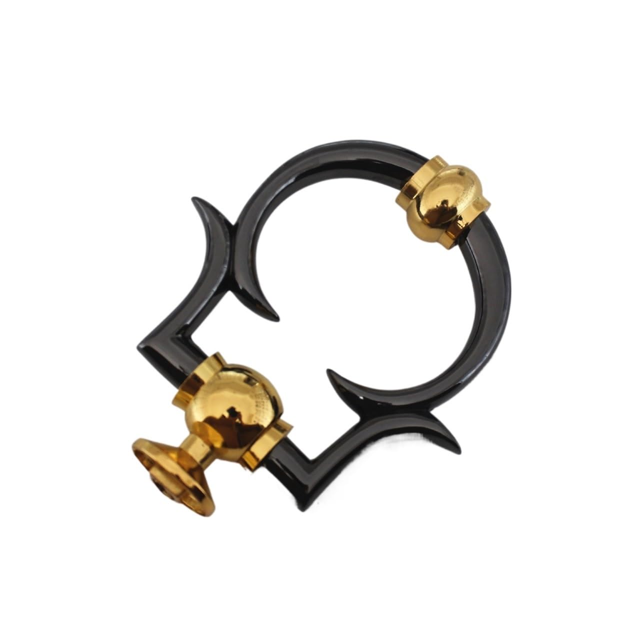 Gbsongliangbo Black-Gold Door Knocker,Knockers Simple Knocker /Silver/Black Luxury Knocker Zinc Alloy Knock Ring Door Knocker Furniture Handle Hardware(Black-Gold)