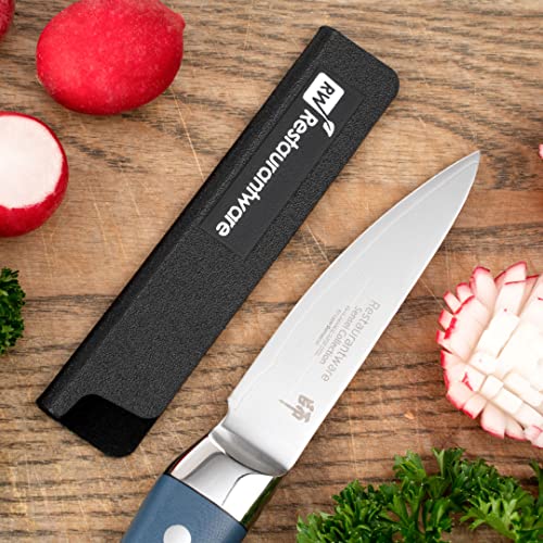 Restaurantware Sensei 4.7 X 1 Inch Knife Sleeve, 1 Bpa-Free Knife Protector - Fits Paring Knife, Felt Lining, Black Plastic Knife Blade Guard, Durable, Cut-Proof #TOP2