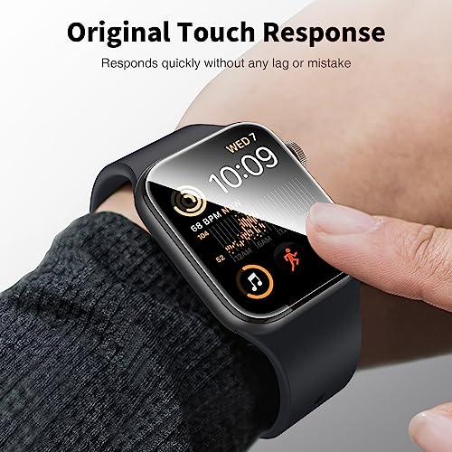 LK 4 Pack Screen Protector for Apple Watch Series 9 8 7 45mm/ Series SE 6 5 4 44mm, High Definition, Bubble Free, Clear Flexible TPU Film, Easy Installation, for iWatch 44/45mm - Image 4