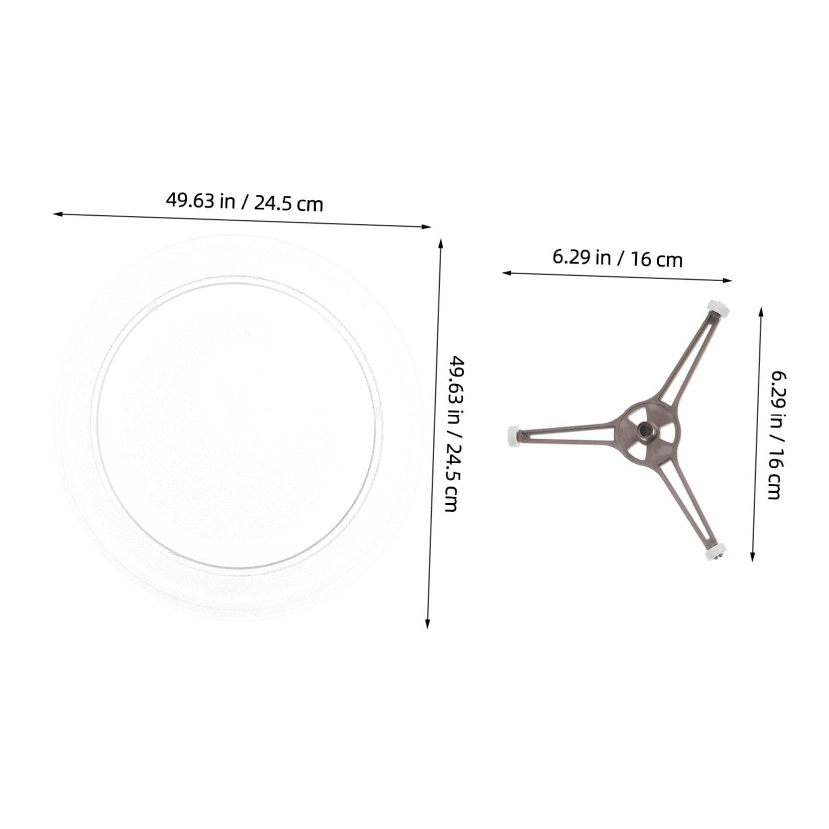 Soporte para Microondas con Plato Giratorio de Vidrio Resistente y Anillo Rodante Repuesto para Plato Giratorio para Cocinas Domésticas Rotación Silenciosa y Fácil Limpieza