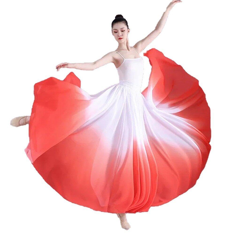 Jupe de danse de salon pour femmes Sanfly longue dégradée