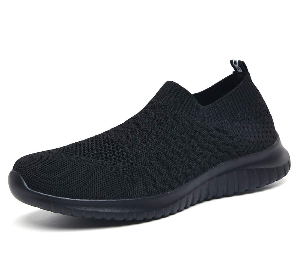 Chaussures de course homme légères baskets de marche confortables noir taille 45 - 8