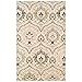 Superior Indoor Area Rug, Jute Backed, Modern Oriental Floral Damask Floor Decor for Office, Living Room, Bedroom, Entryway, Dining/Kitchen, Hardwood, Augusta Collection, 8' x 10', Beige-Brown