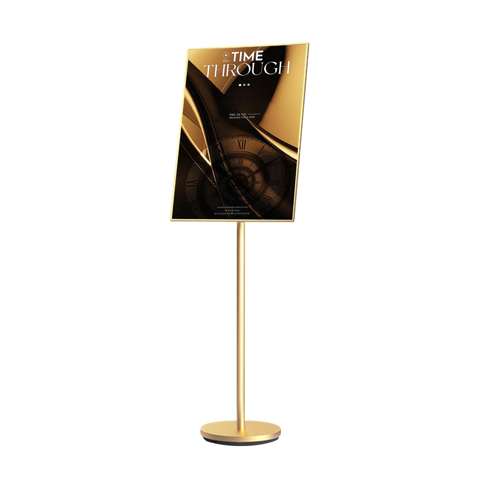A2 Präsentationsständer, Höhenverstellbar Aluminium Gold | Vertikales Schild Nachrichtentafel Anschlagtafel, Verstellbarer Winkel, Stabiles A2-Nachrichtenschild