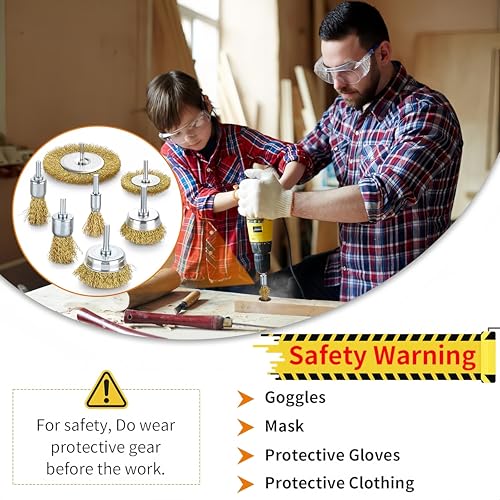 Image of 16PCS Wire Wheel for Drill, Brass Wire Brush for Drill Rust Removal, Cup Brush and End Brush Set, Wire Brush Drills Attachments, 1 /4 inch Drill Shank, Carbon Steel Bristles