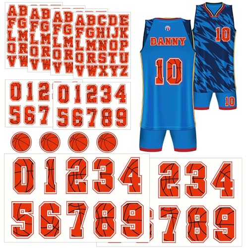 Juinte 148 Pcs Basketball Iron on Letters and Numbers 2