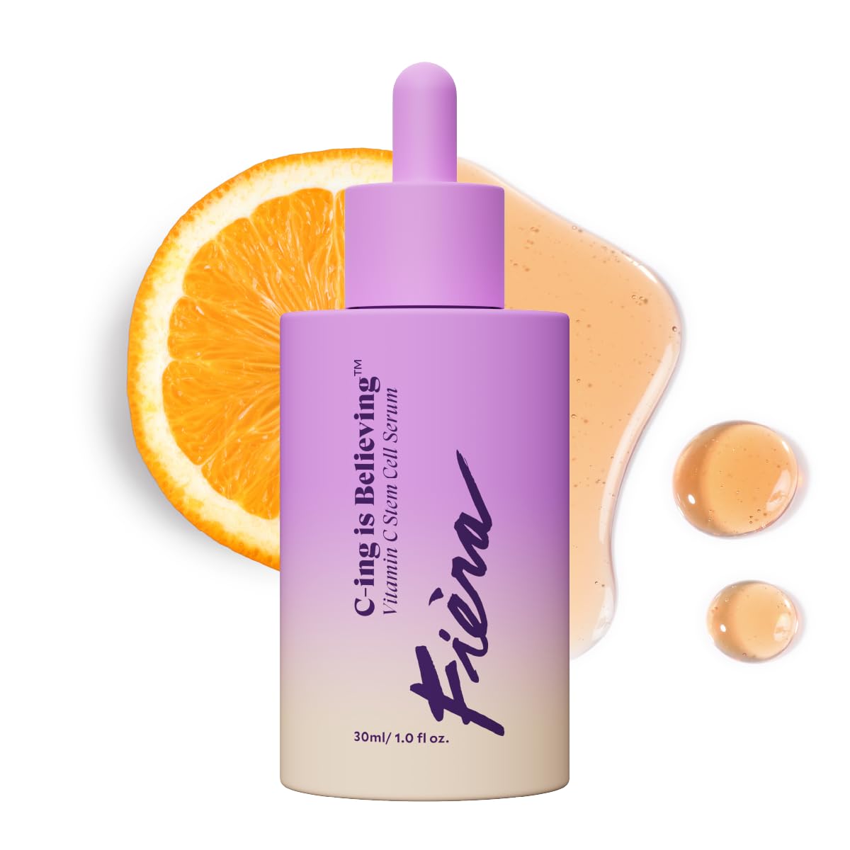 Vitamin C Serum with Hyaluronic Acid & Citrus Stem Cells - Anti-Aging Brightening, Firming, Hydrating Serum for Mature Skin, Reduces Dark Spots, Fine Lines & Boosts Radiance - 1 FL. OZ. / 30 ML