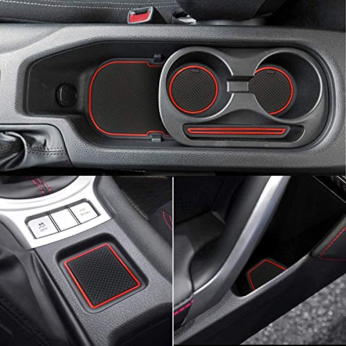 Auprite Anti Dust Mats for Toyota 86 Subaru BRZ Scion FR-S 2013-2020, Custom Fit Cup Holder Liners Mats Door Pocket Center Console Liners (Red/8Pcs)