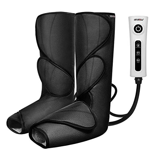 CINCOM Leg Massager, Leg Compression Massager for Circulation and Pain Relief Air Compression Foot and Calf Massager with Handheld Controller 3 Intensities 2 Modes (with 2 Extensions)