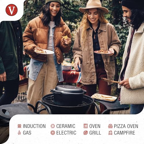 Image of Victoria 6-Quart Cast Iron Combo Cooker, Combination Dutch Oven and Skillet, Made in Colombia, 2-Piece Set