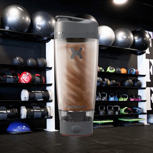 Image of Promixx PRO SHAKER BOTTLE RECHARGEABLE POWERFUL FOR SMOOTH PROTEIN SHAKES FREE SUPPLEMENT STORAGE BPA FREE 600ML GRAPHITE GRE