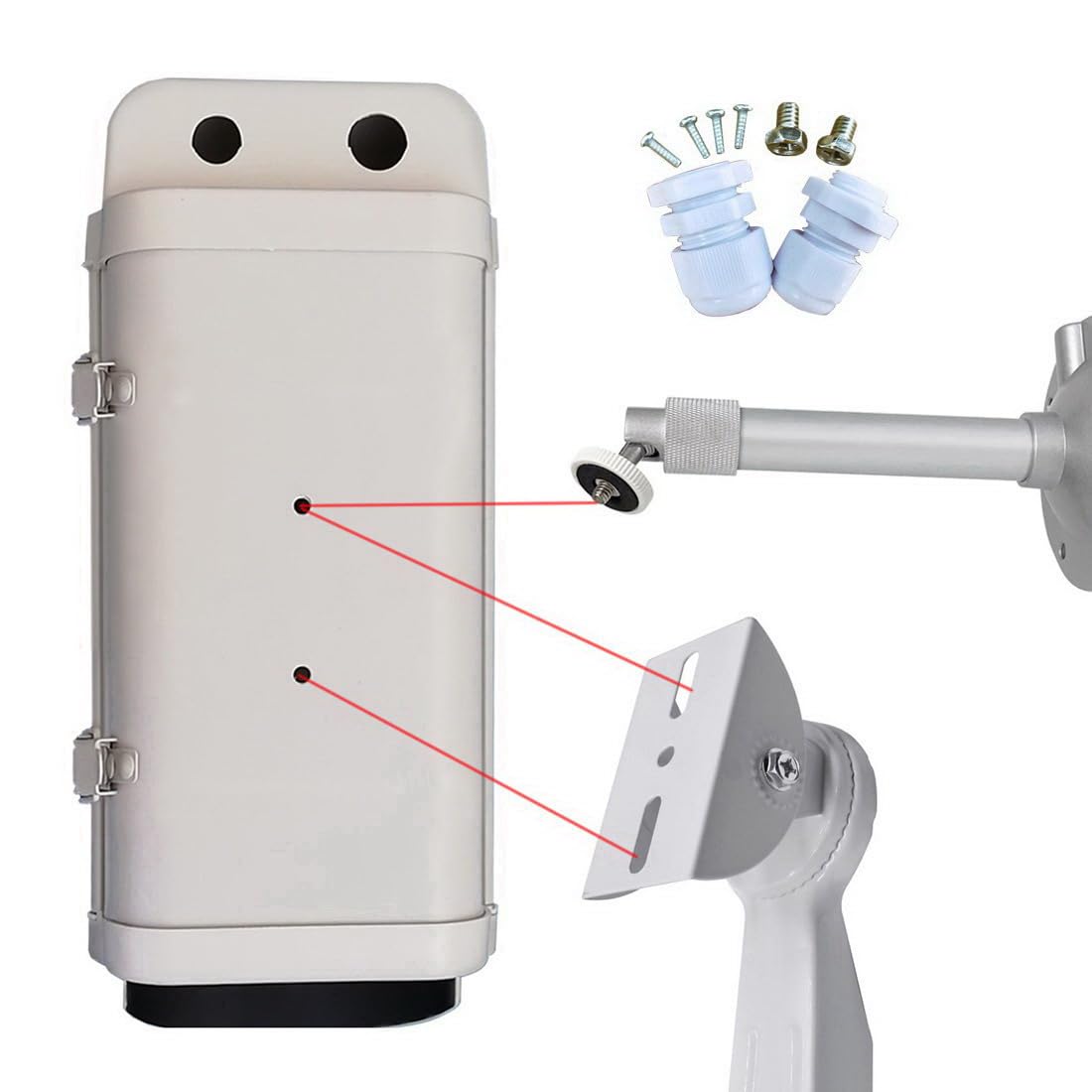 CCTV Sicherheitsgehäuse für Innen- und Außenbereich, Kamera-Box, 1 Stück, Aluminiumlegierung, 15,2 cm/20,3 cm/25,4 cm/30,5 cm, IP65, wetterfest, Anschlussdose, Kamerahalterung, Gehäuse, Staubschutz