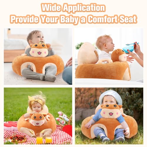 vocheer Sit Me Up Floor Seat for Baby Chair for Sitting Up Support Seat Sofa Plush Animal Shaped Baby Learning to Sit Chair for 3-24 Months,PP Cotton Full Filling(Bear) - Thumbnail 3