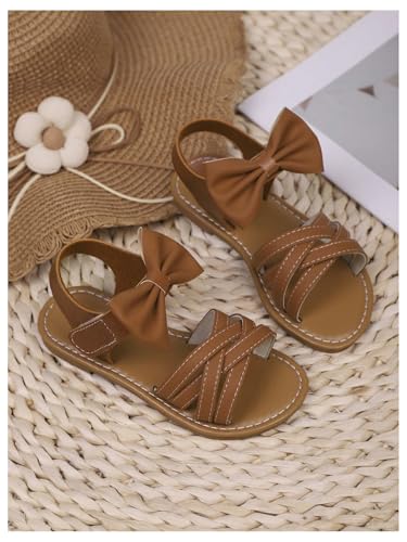GORGLITTER Girl's Bow Criss Cross Sandals Strappy Open Toe Ankle Strap Summer Shoes4