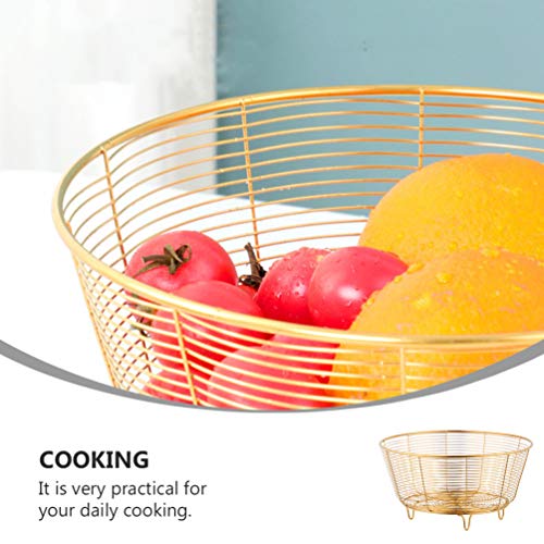 NICEXMAS Cesta de Escorredor de Frutas Vegetais Arame de Metal Tigela de Vegetais Cestas de Lavagem