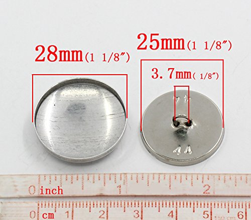 Pepperlonely Brand 30 Sets Aluminum Tone Shank Wire Back Cover Metal Buttons #TOP1