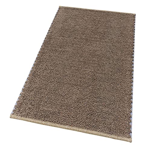 emmevi Tappeto Bagno Camera Scendiletto Puro Cotone Morbido Lavabile Tinta Unita Mod.SOFTY 60X130 MARRONE