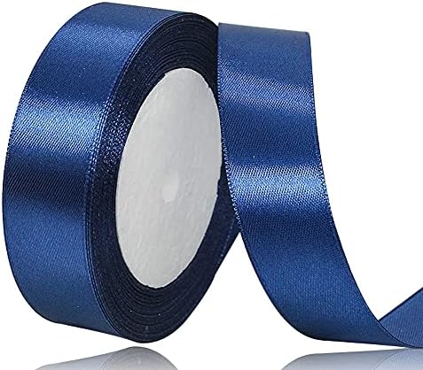 Royal Blue Satin Ribbon 25mm, 23 Meters Solid Colors Fabric Ribbon for Crafting, Gift Wrapping, Balloons, DIY Sewing Project, Hair Bows and Cake Decoration