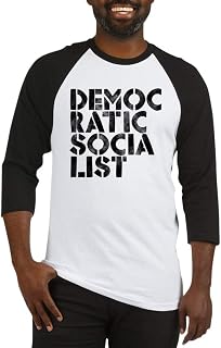 CafePress Democratic Socialist Stencil Baseball Shirt