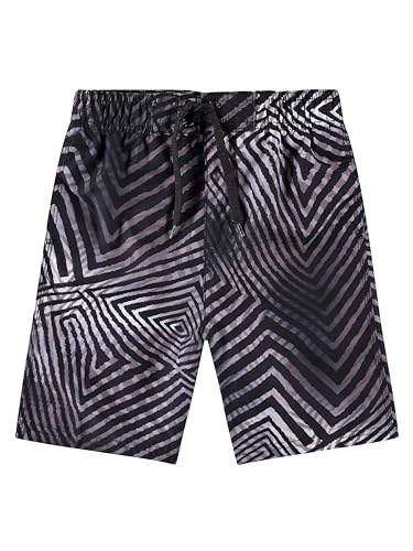 Kanu Surf Boys' Barracuda Quick Dry UPF 50+ Beach Swim Trunk, Hyper Black