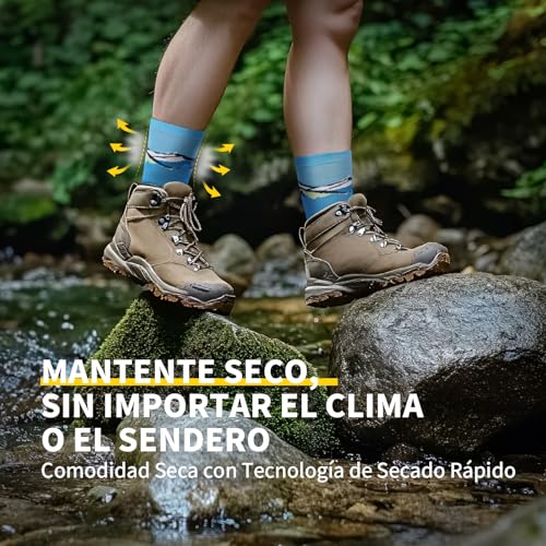 CAMBIVO Calcetines Antiampollas Senderismo 2 Pares, Lana Calcetines Trekking Hombre Mujer, Transpirables, Acolchado y Sin Costuras, Gruesos y Cálido, Diario & Deporte, para Running, Ciclismo, Trabajo - imagen 3