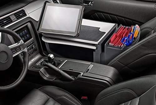 Image of AutoExec GripMaster Car Desk for Your Vehicle Workstation and Mobile Office, Grey with 400 watt Power Inverter and Tablet Mount | Vehicle Workstation and Mobile Office, 400 Watt Power Inverter, Tablet Mount