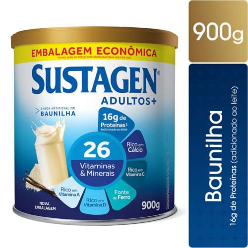 Complemento Alimentar Sustagen Adultos+ Sabor Baunilha - Lata 900G, Sustagen N&E