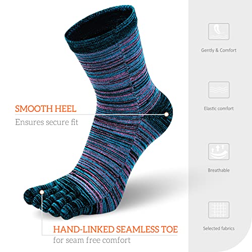 Artfasion Men's Toe Socks Cotton Fun Casual Athletic Running Ankle Five Finger Crew Socks 5 Pair #TOP5