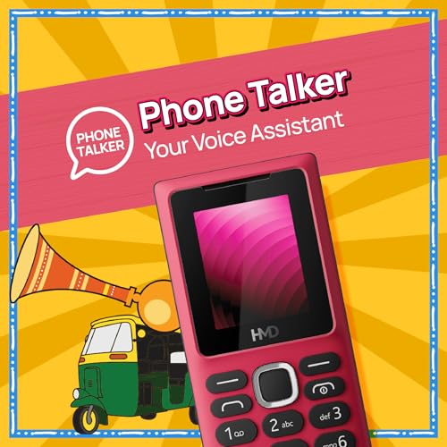 Image of HMD 100 Keypad Mobile Phone | Single SIM, Long Lasting Battery, Durable Design, Wireless FM Radio, Phone Talker, 1-Year Replacement Guarantee | Red