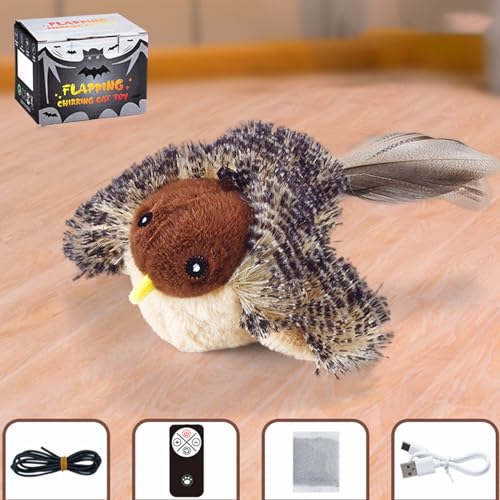 Jouet pour chat électrique interactif en peluche douce avec télécommande - 7