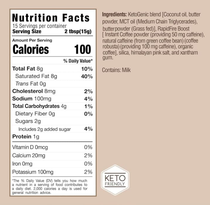 Keto Instant Medium Roast Coffee, 7.93 oz – MCT Oil & Grass-Fed Butter Blend, Low Carb, Keto & Paleo Friendly, Instant Coffee Beverage (1-Pack) image 3