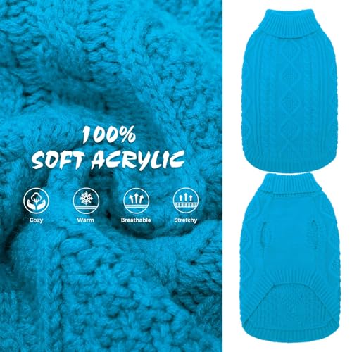 Image of BINGPET Dog Sweater for Small Dogs, Turtleneck Knitted Clothes
