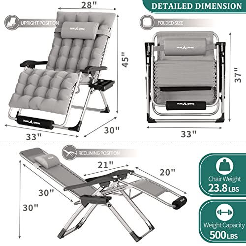 Image of UDPATIO Oversized Zero Gravity Chair Patio Reclining Chairs with Cushion