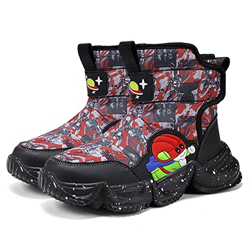 YUKTOPA Boys Girls Snow Boots Waterproof Mid Calf Winter Warm Boots Slip Resistant Cold Weather Outdoor Boots2