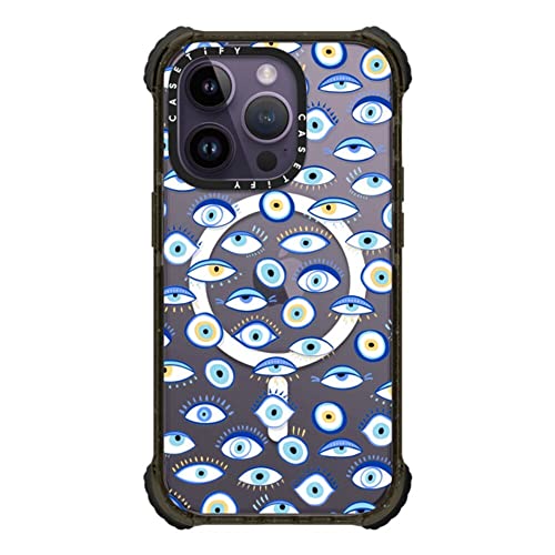 Coque MagSafe iPhone 14 Pro Antichoc CASETiFY Bleu Noir