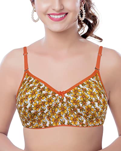 Image of BRIDA LADIES INNERWEAR Women's Cotton Rich Non-Padded Detachable & Transparent Removable Strap Tshirt Bra, Wireless Full Coverage Bra for Women - Everyday Bra - Monica