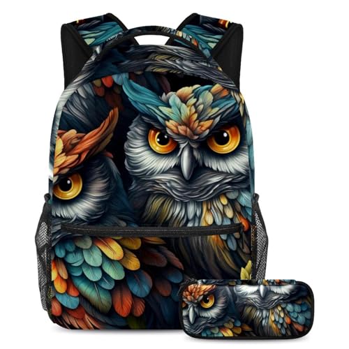 Sac à dos Hibou 78 grand volume contre le mal de dos, ensemble scolaire pour adolescents