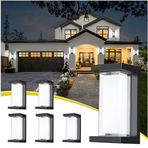 Juyace 18W Exterior Lighting Fixtures 6 Pack Budget-Friendly Outdoor Porch