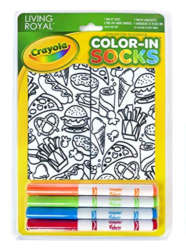 Living Royal Kid's Crayola Color-in Socks - Includes 1 Pair of Socks