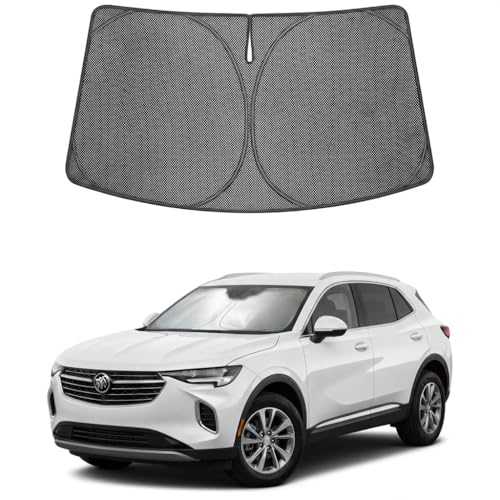 Image of Proadsy Windshield Sun Shade Custom Fit Buick Envision 2021-2026 Ice Crystal Black Front Window Sunshade UV and Heat Blocker Foldable Visor Keeps Car Cooler for Summer Parking and Daily Use