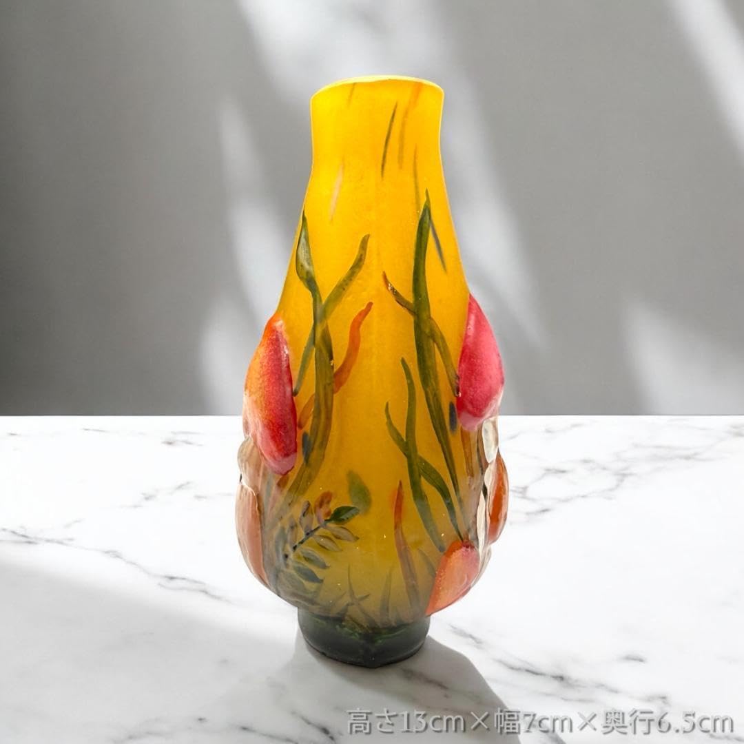 【証明書付】　ドームナンシー 花瓶 エナメル彩 アンティーク　スフレ技法 証明書付 ドームナンシー 花瓶 エナメル彩 アンティーク スフレ