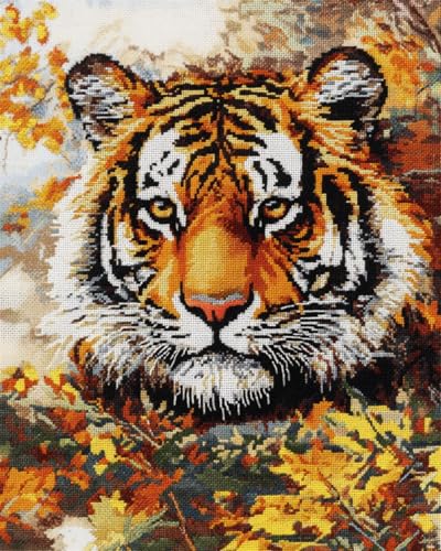 Kit de broderie animaux féroces Fantasy Tiger 14CT - Point de croix loisirs créatifs