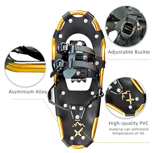 Xtrempro Racchette da neve Terreno leggero design ergonomico in lega di alluminio leggera con ramponi a 13 punti 80/120/160/210/300 libbre. Capacità: 17/21/25/30/36/oro, 17.00)