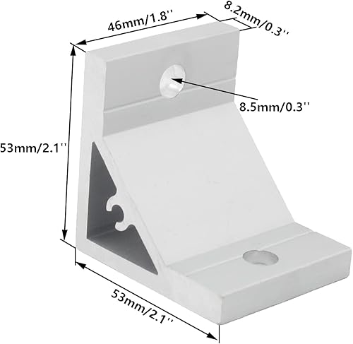 Miniatura 8 de 4 soportes de esquina de perfil de aluminio de soporte fuerte, conectores de esquina resistentes, soporte de esquina de perfil de extrusión de