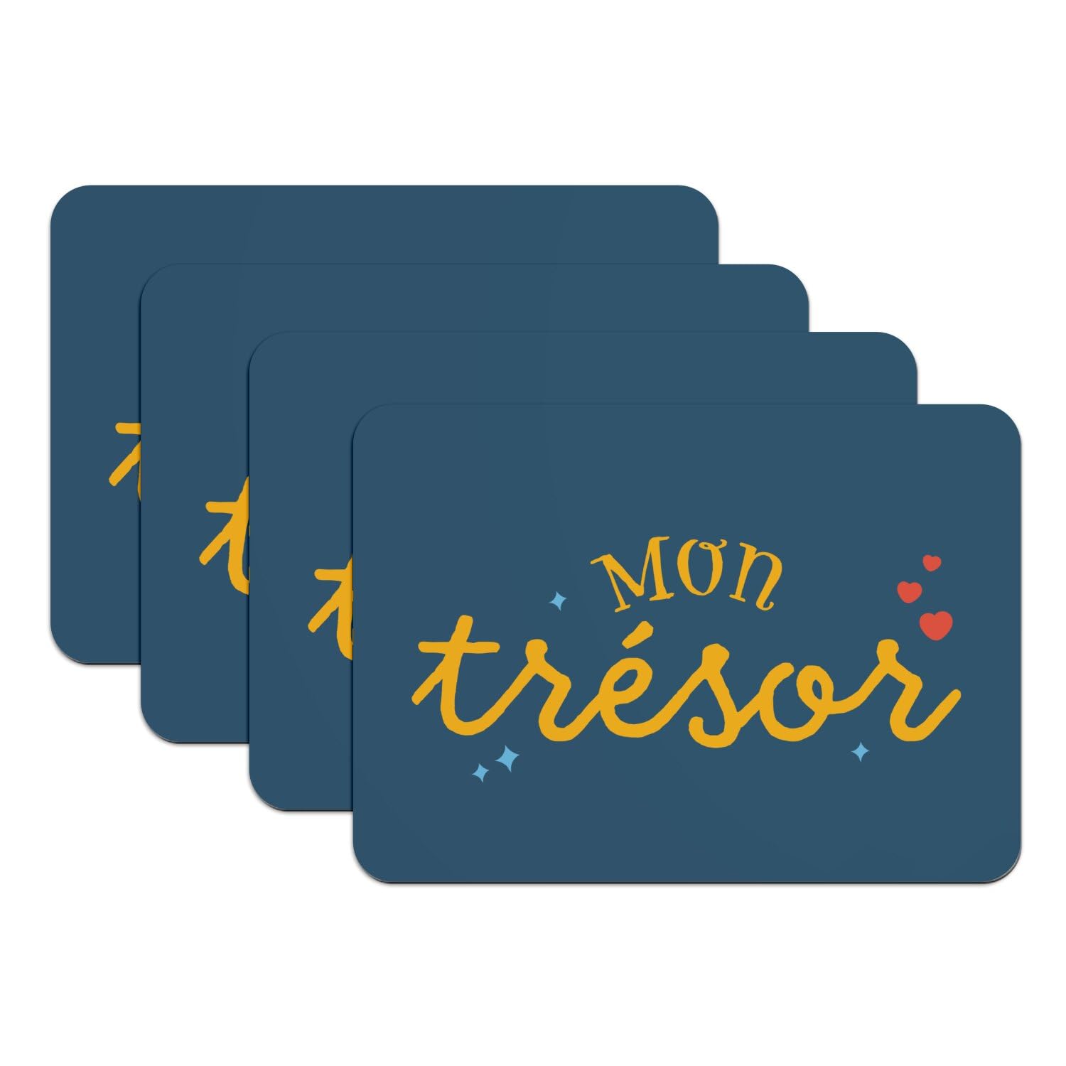 Sets de table bleu antidérapants pour stopper les assiettes qui glissent