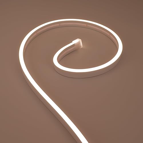Miniatura 16 de JOYLIT Tira de luces LED de neón de 0.157 pulgadas de ancho, 6000 K, blanco frío, 16.4 pies, 24 V, flexible, impermeable, tira de luces de neón