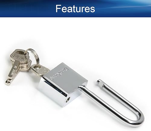 Miniatura 3 de Yinpecly Candado con llave de hierro endurecido, candado laminado resistente con llave diferente para uso en exteriores, cuerpo de hierro y grillete